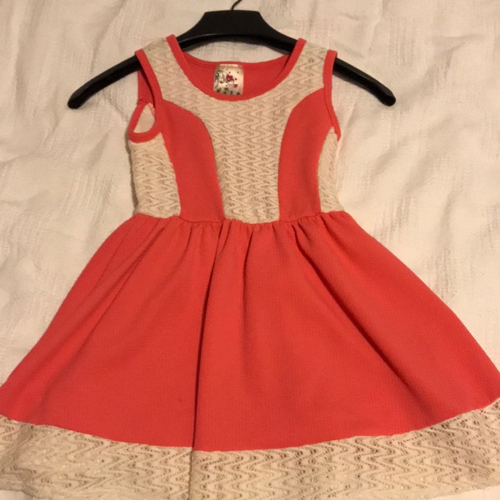Jenna and Jessie Orange & Lace Dress